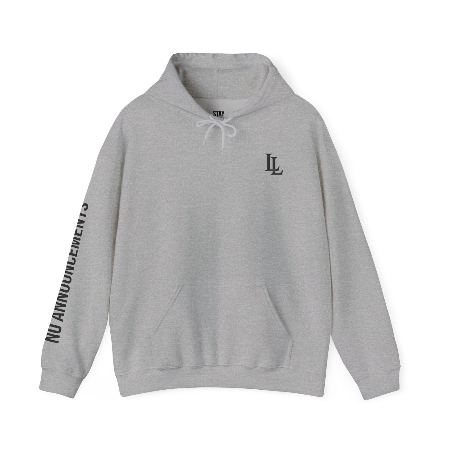 No Announcements Hoodie — Minimal  Logo Pullover