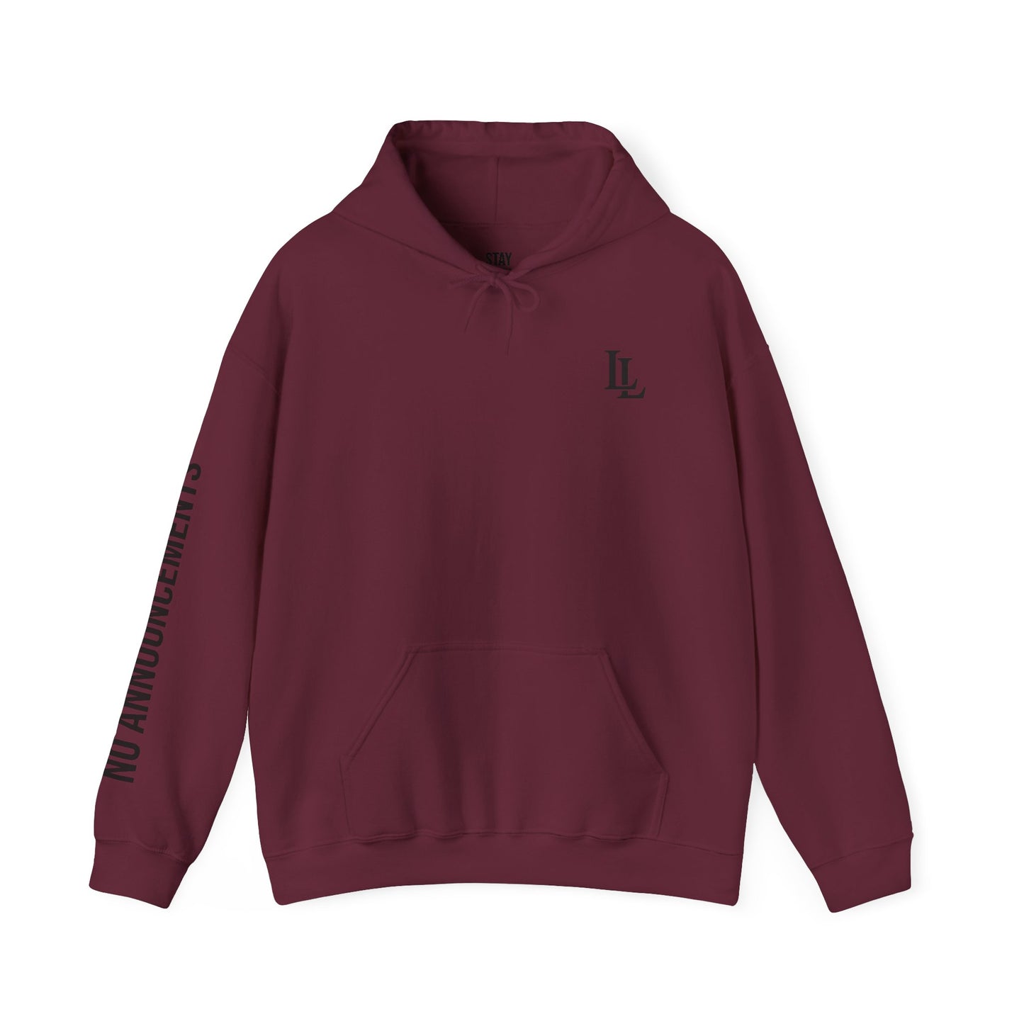 No Announcements Hoodie — Minimal  Logo Pullover