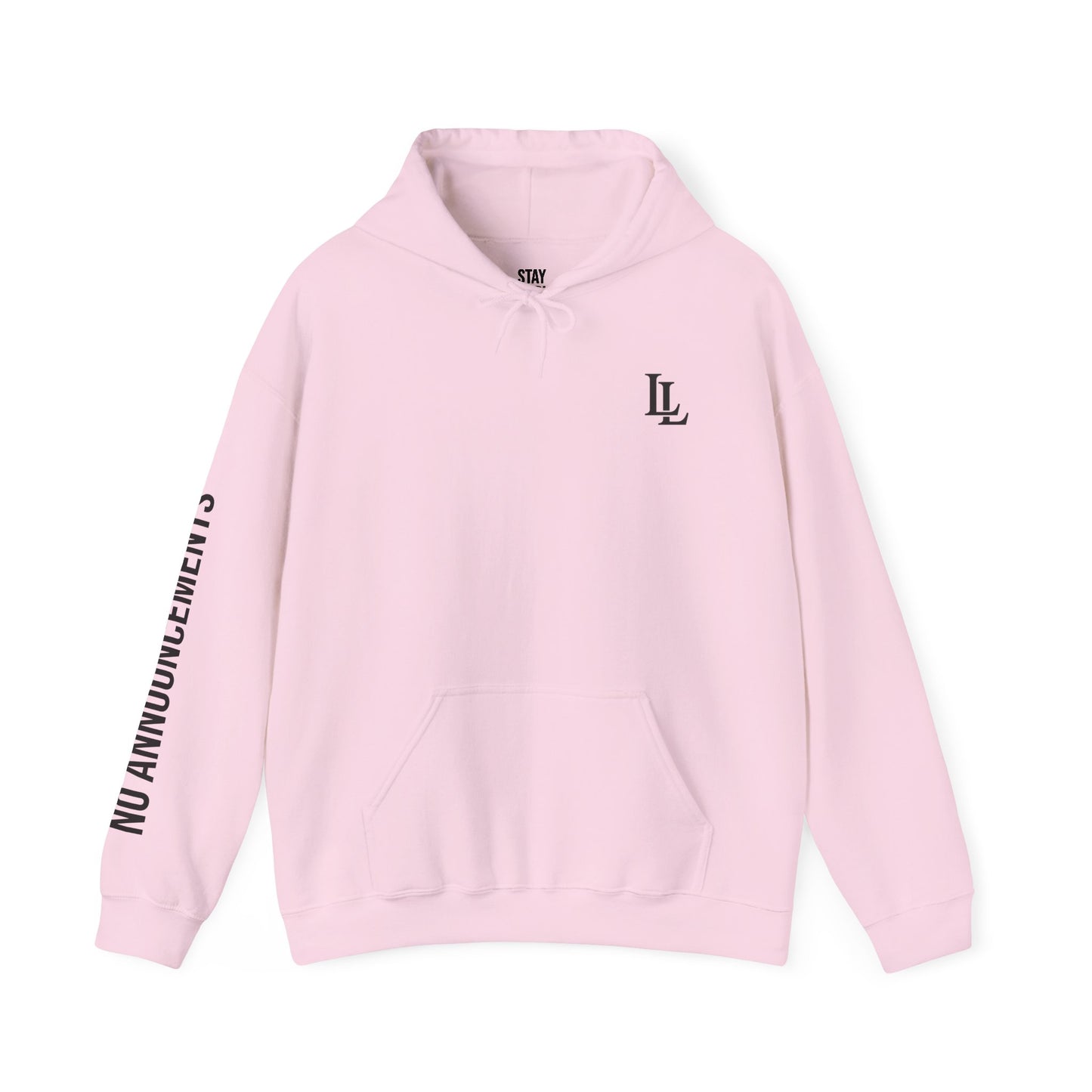 No Announcements Hoodie — Minimal  Logo Pullover