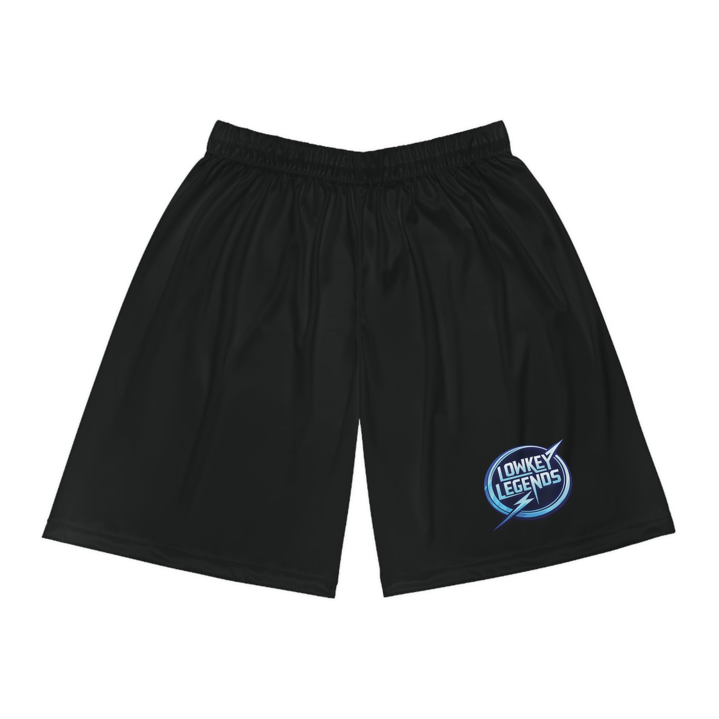 Basketball Shorts — Black 'Lowkey Legends' Athletic Mesh Shorts