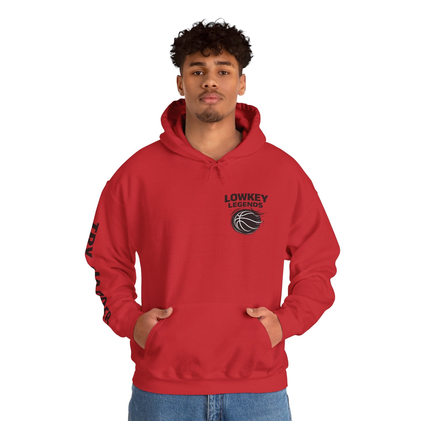 Lowkey Legends Basketball Hoodie — "Try Harder" Sleeve Motivational Pullover - Design By Ty