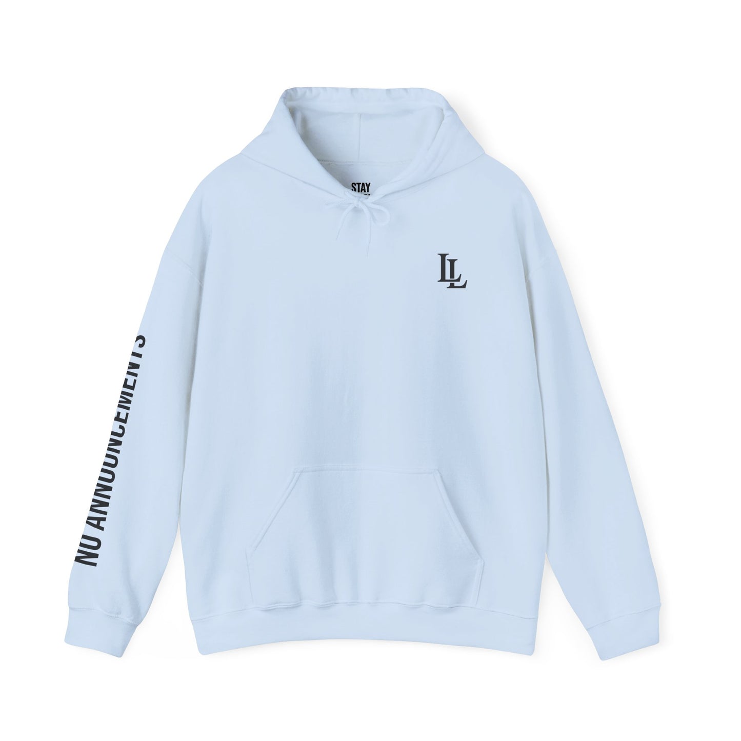 No Announcements Hoodie — Minimal  Logo Pullover