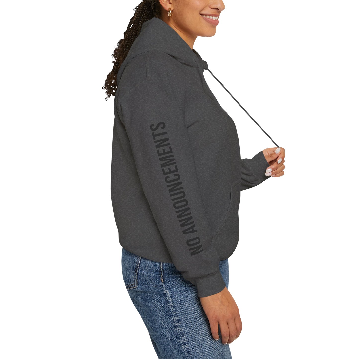 No Announcements Hoodie — Minimal  Logo Pullover