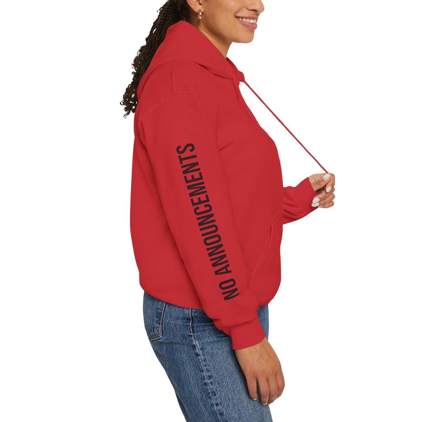 No Announcements Hoodie — Minimal  Logo Pullover