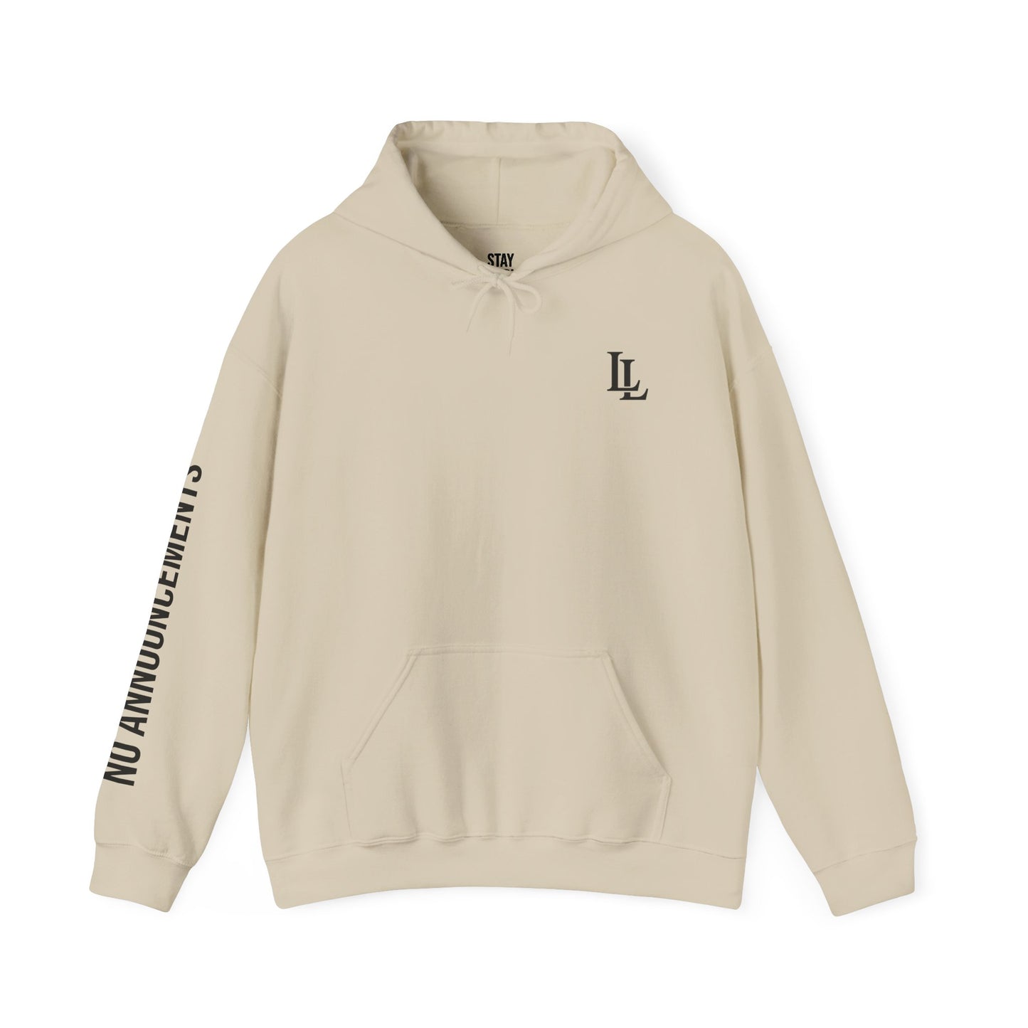 No Announcements Hoodie — Minimal  Logo Pullover