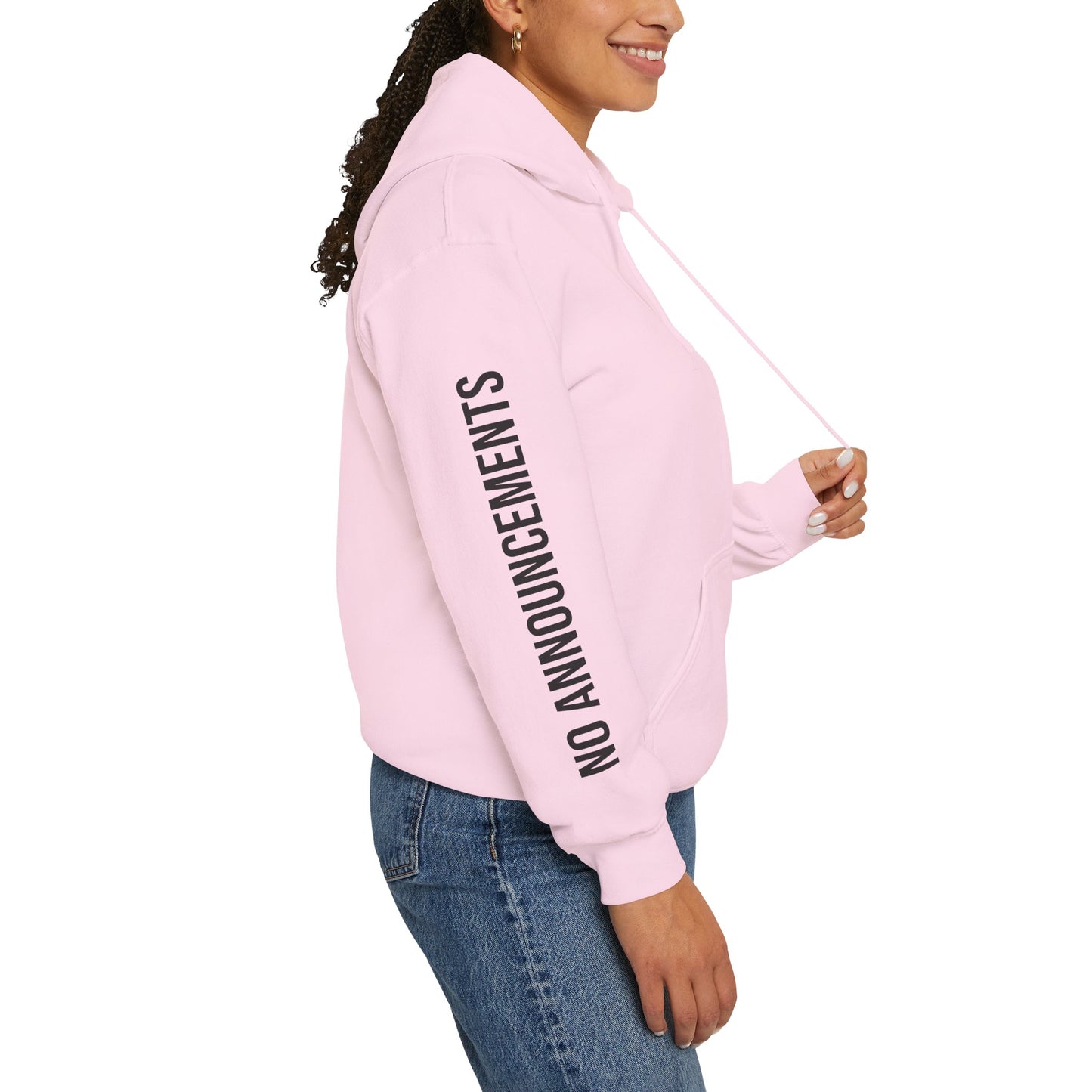 No Announcements Hoodie — Minimal  Logo Pullover