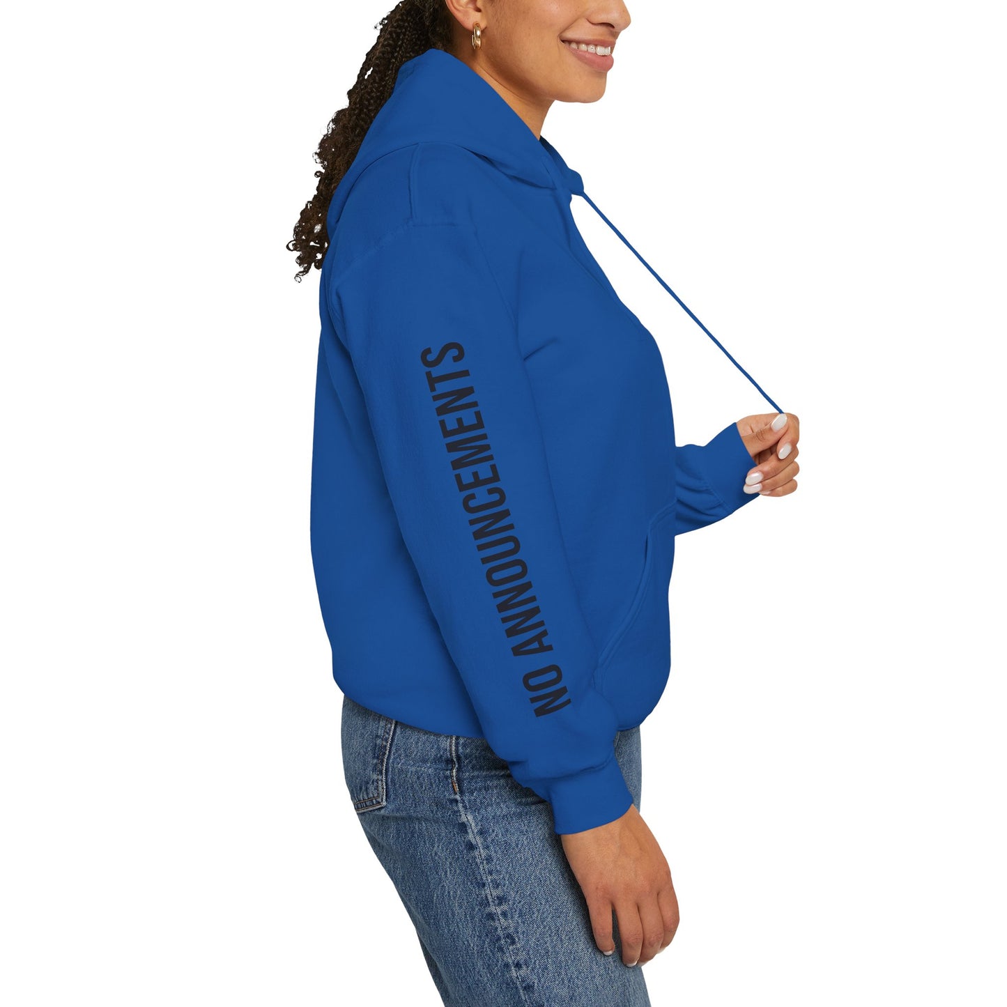 No Announcements Hoodie — Minimal  Logo Pullover