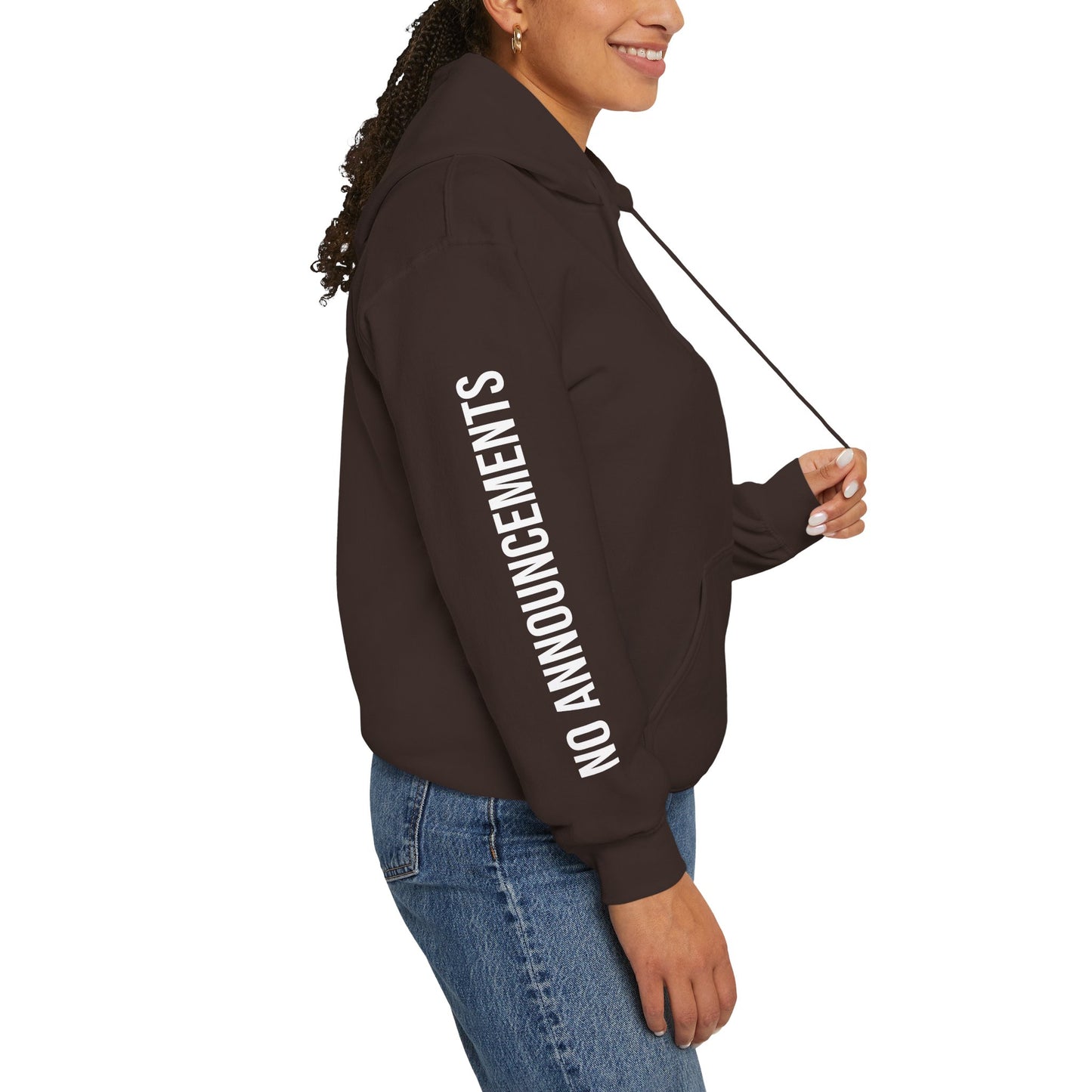 No Announcements Hoodie — Minimal  Logo Pullover