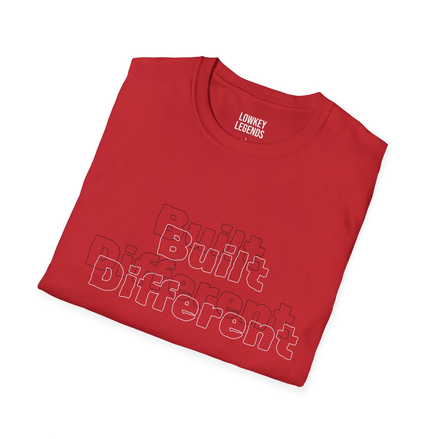 Built Different T-Shirt — Minimal Outline Text Graphic Tee for Confident, Casual Wear