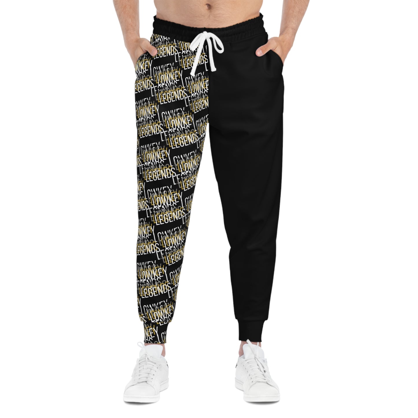 Legends Athletic Joggers — Black & Gold All-Over Print