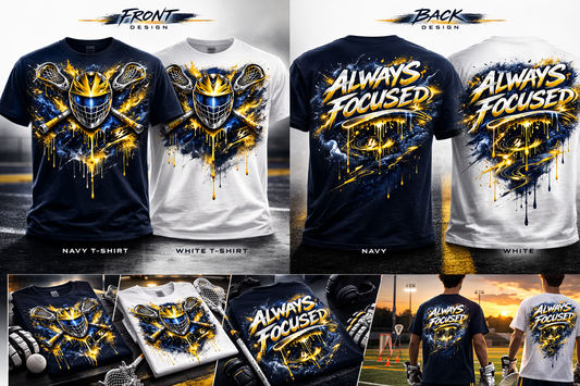 Adult Blue Gold Always Focused Tee