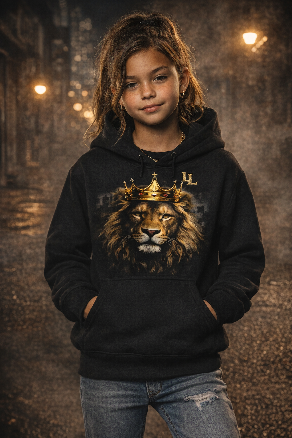 Youth Crown Lion Hoodie